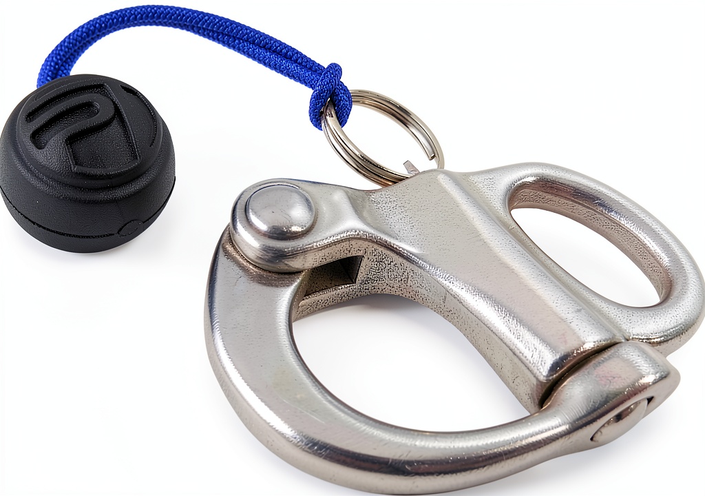 Generic stainless steel sailing shackle installed on a sailboat rig