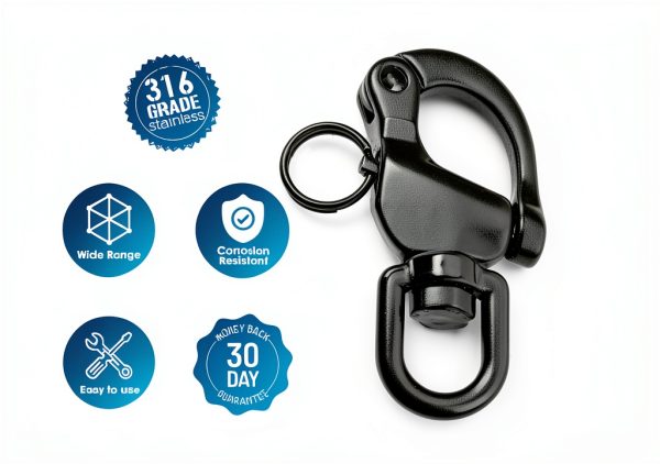 YUSOVE Stainless Steel Snap Shackle for Sailing-5