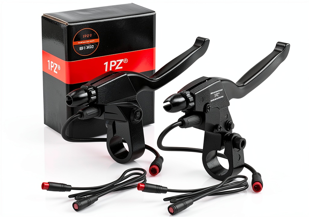 1PZ aluminum brake lever installed on an e‑bike handlebar