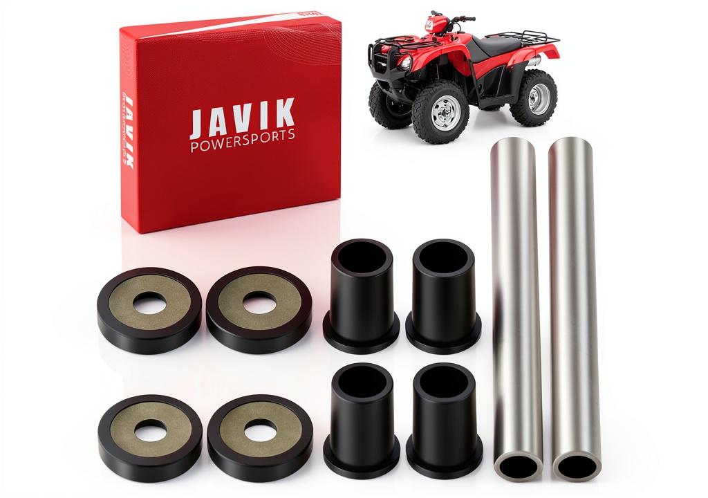 Installing JAVIK front upper bushing kit on a Honda ATV