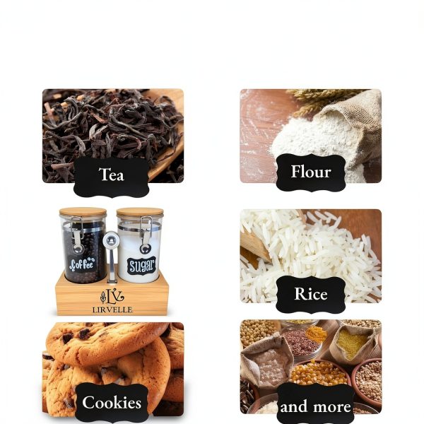 Airtight Coffee Canister Lirvelle 9-Piece Set with Bamboo Base, Scoop-5