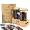 Airtight Coffee Canister Lirvelle 9-Piece Set with Bamboo Base, Scoop-7