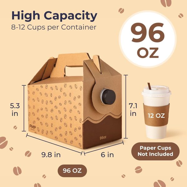 Fit Meal Prep 5 Pack 96 oz Disposable Coffee Dispensers with Handle-1