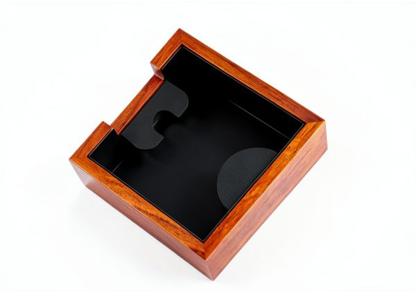 Rosewood Espresso Knock Box KNODOS – Shock Bar & Non‑Slip Base 7×7×3in-1