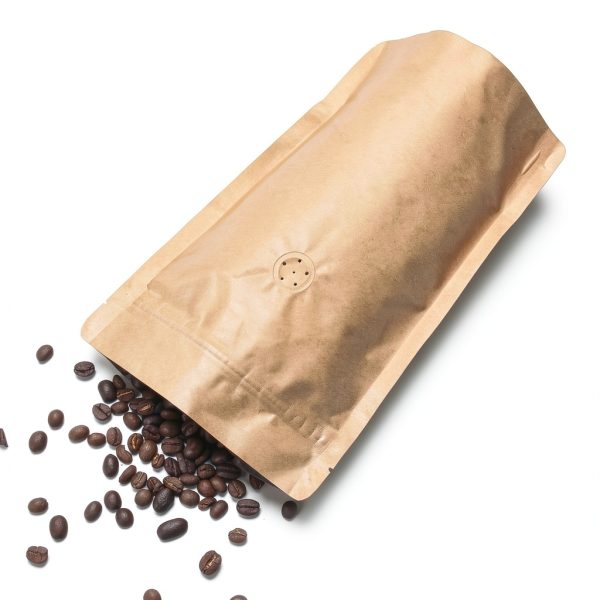 Kraft Paper Stand Up Coffee Bag Pouch EverPack 250g Zip Lock Valve-2