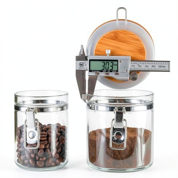 Airtight Coffee Canister Lirvelle 9-Piece Set with Bamboo Base, Scoop-4