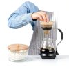 Coffee Filter Holder Essentials Glass Container with Bamboo Lid-4