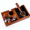 Rosewood Espresso Knock Box KNODOS – Shock Bar & Non‑Slip Base 7×7×3in-4