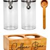 Glass Coffee Canister Set with Bamboo Shelf and Spoon – LYHLYA 2x47oz-1