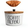 Wooden Coffee Filter Holder Sunshinegard Rustic Lid White-1