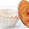Coffee Filter Holder Essentials Glass Container with Bamboo Lid-0