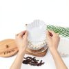Coffee Filter Holder Essentials Glass Container with Bamboo Lid-3