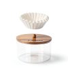 Coffee Filter Holder Essentials Glass Container with Bamboo Lid-6