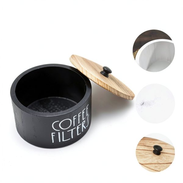 Wooden Coffee Filter Holder Sunshinegard Rustic Lid White-3