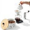 Coffee Filter Holder white large container with Bamboo Lid Acshio-4