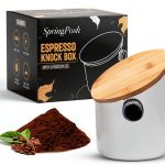 Knock Box SpringPosh Espresso Maple Lid 5.3" Opening Champagne White-0