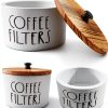 Wooden Coffee Filter Holder Sunshinegard Rustic Lid White-0
