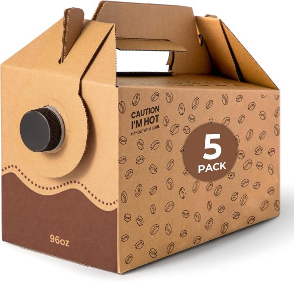 Fit Meal Prep 5 Pack 96 oz Disposable Coffee Dispensers with Handle-0