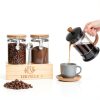 Airtight Coffee Canister Lirvelle 9-Piece Set with Bamboo Base, Scoop-1