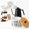 Coffee Filter Holder white large container with Bamboo Lid Acshio-3