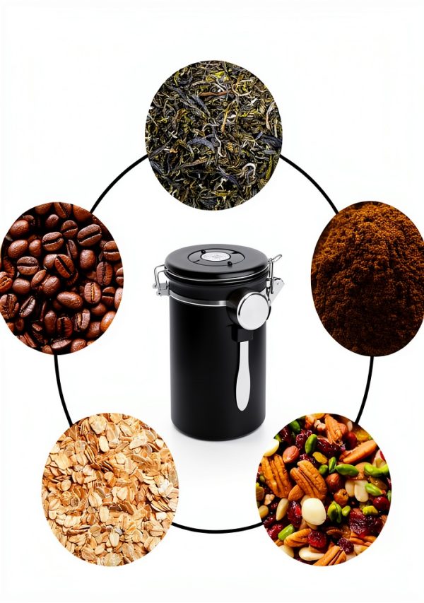 Ohtomber Coffee Canister - 22oz Stainless Steel Airtight Storage with-4