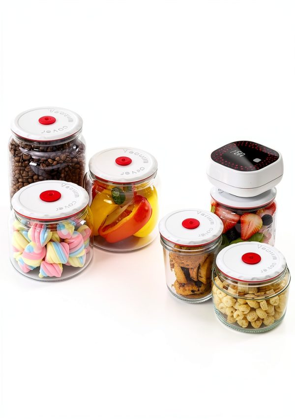 Electric Mason Jar Vacuum Sealer Kit Beatish 60kPa Auto‑Stop 6 Lids-3