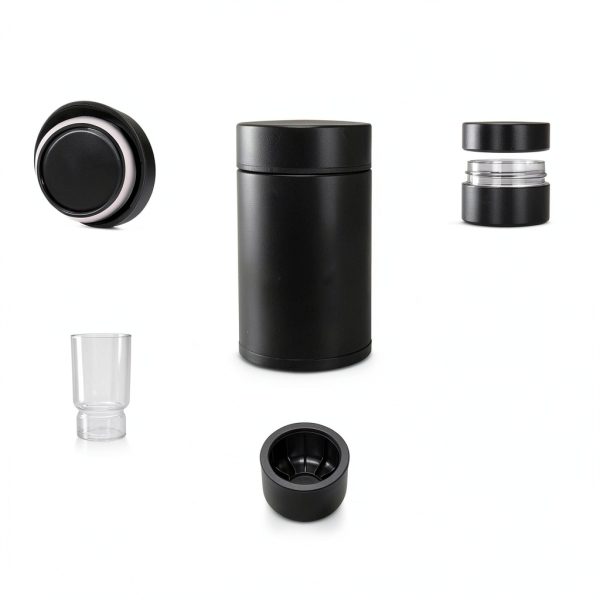 Mini Airtight Storage Container nugbuddy - 100ml Black Insulated Jar-4