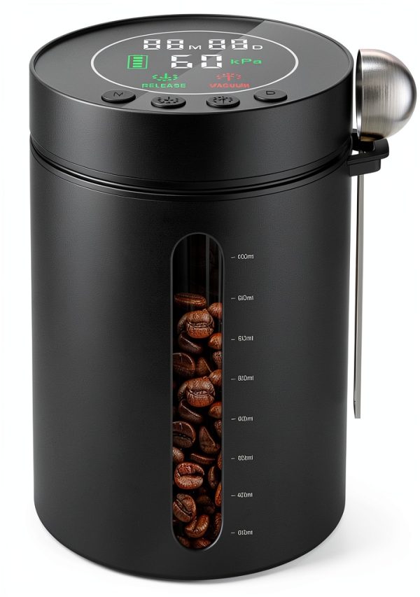 Automatic Vacuum Coffee Canister ZDXBO 1.3L Airtight Smart Sensor-0