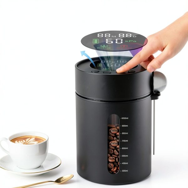 Automatic Vacuum Coffee Canister ZDXBO 1.3L Airtight Smart Sensor-1