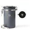Coffee Gator Coffee Canister 22oz Gray Airtight Steel Date Tracker-1
