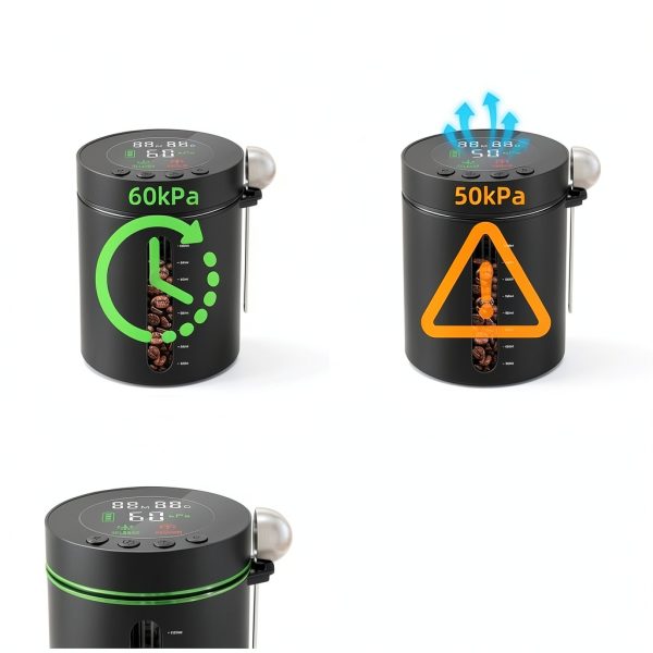 Automatic Vacuum Coffee Canister ZDXBO 1.3L Airtight Smart Sensor-2