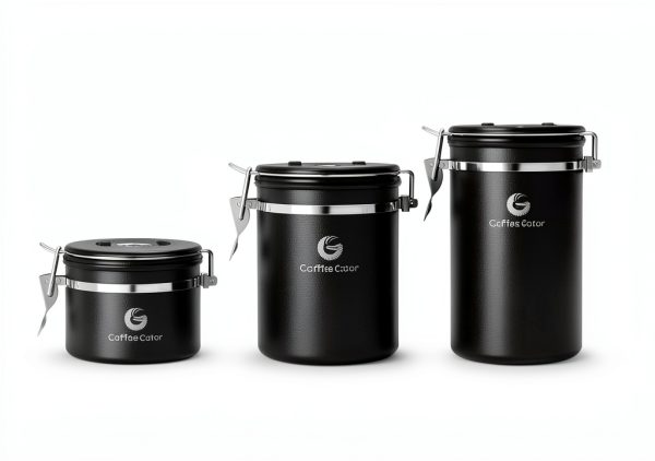 Coffee Gator Coffee Canister 22oz Gray Airtight Steel Date Tracker-6